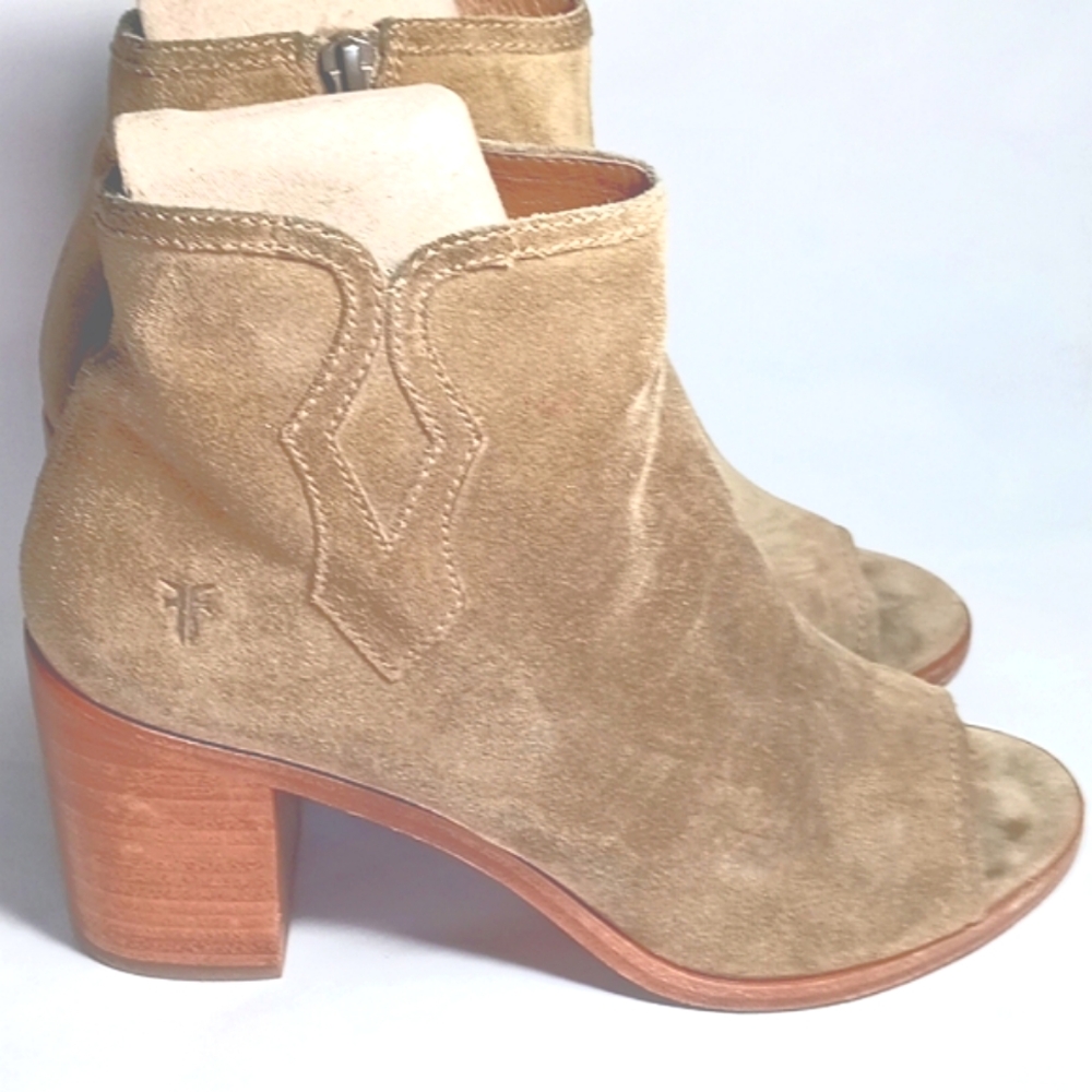 Frye Peep Toe Ankle Boots Booties Size 8